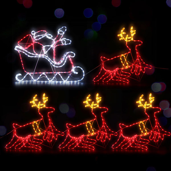 5 Piece Santa & Reindeer Motif Set with 806 Multicolour LEDs