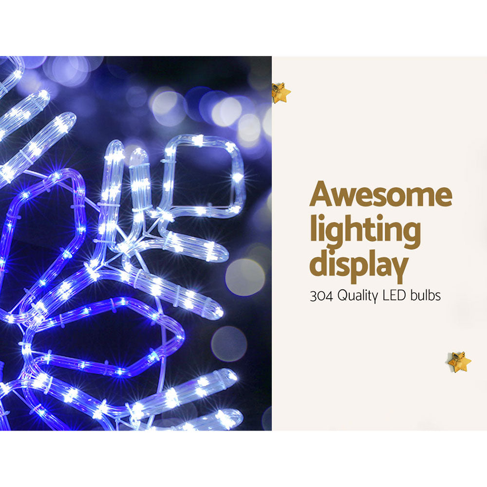 82CM Snowflake Motif Light – Multi-Colour LEDs 304 Lights