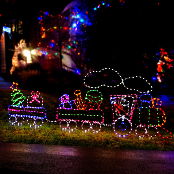 210CM Christmas Train Motif Light – Multi-Colour LEDs 631 Lights