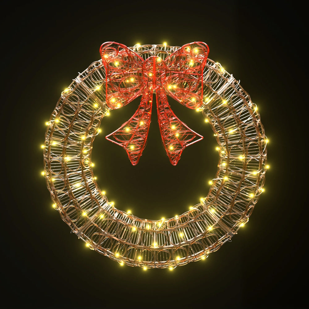 60CM Wreath Motif Light – Solar Warm White LEDs 160 Lights