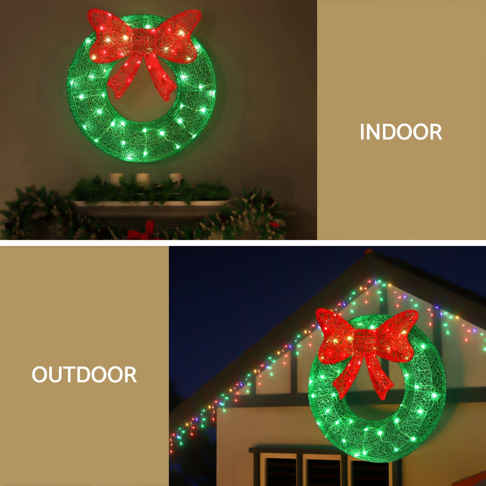 60CM Wreath Motif Light – Solar Warm White LEDs 50 Lights