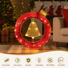 63CM Christmas Bauble Motif with Hanging Bell & 30 LED Lights