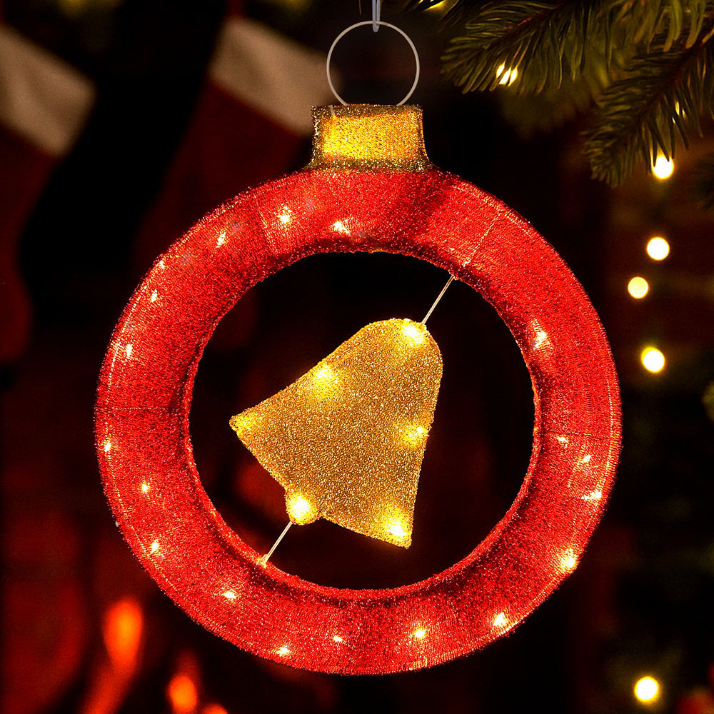 60CM Bell Wreath Motif Light – Warm White LEDs 30 Lights