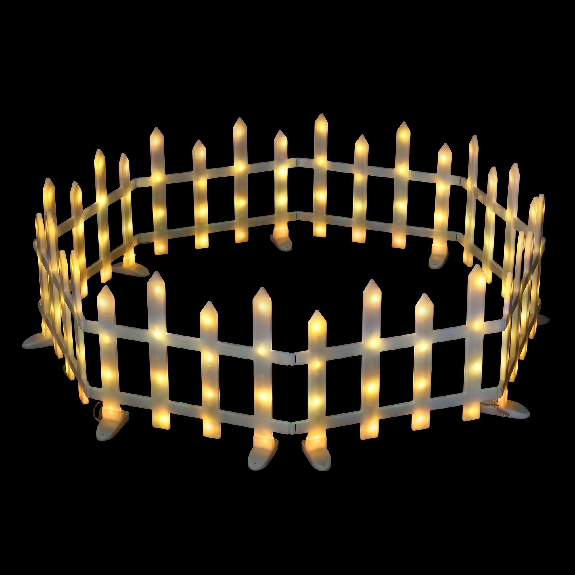 3M Solar Christmas Fence Lights with 128 Warm White LED – 8 Pack