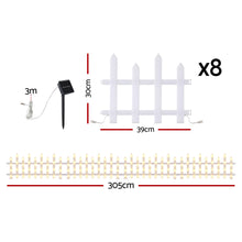 3M Solar Christmas Fence Lights with 128 Warm White LED – 8 Pack