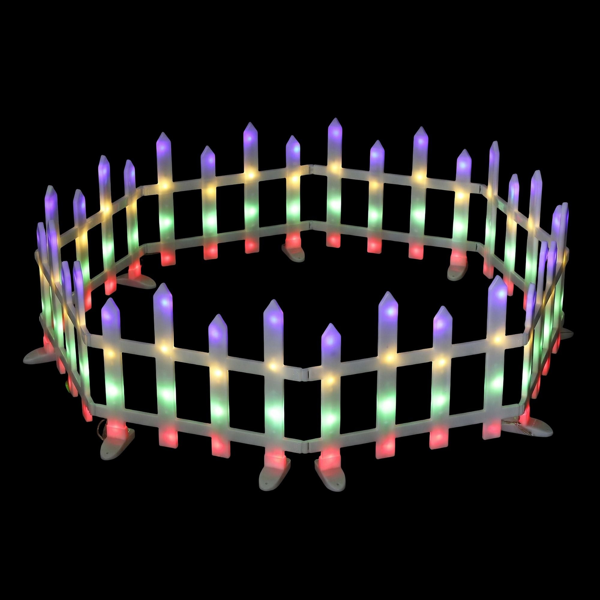 3M Solar Christmas Fence Lights with 128 Multicolour LED – 8 Pack