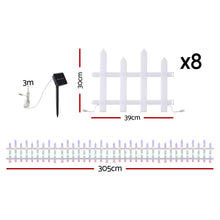 3M Solar Christmas Fence Lights with 128 Multicolour LED – 8 Pack
