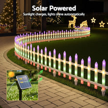 3M Solar Christmas Fence Lights with 128 Multicolour LED – 8 Pack