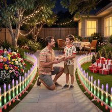 3M Solar Christmas Fence Lights with 128 Multicolour LED – 8 Pack