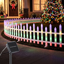 3M Solar Christmas Fence Lights with 128 Multicolour LED – 8 Pack