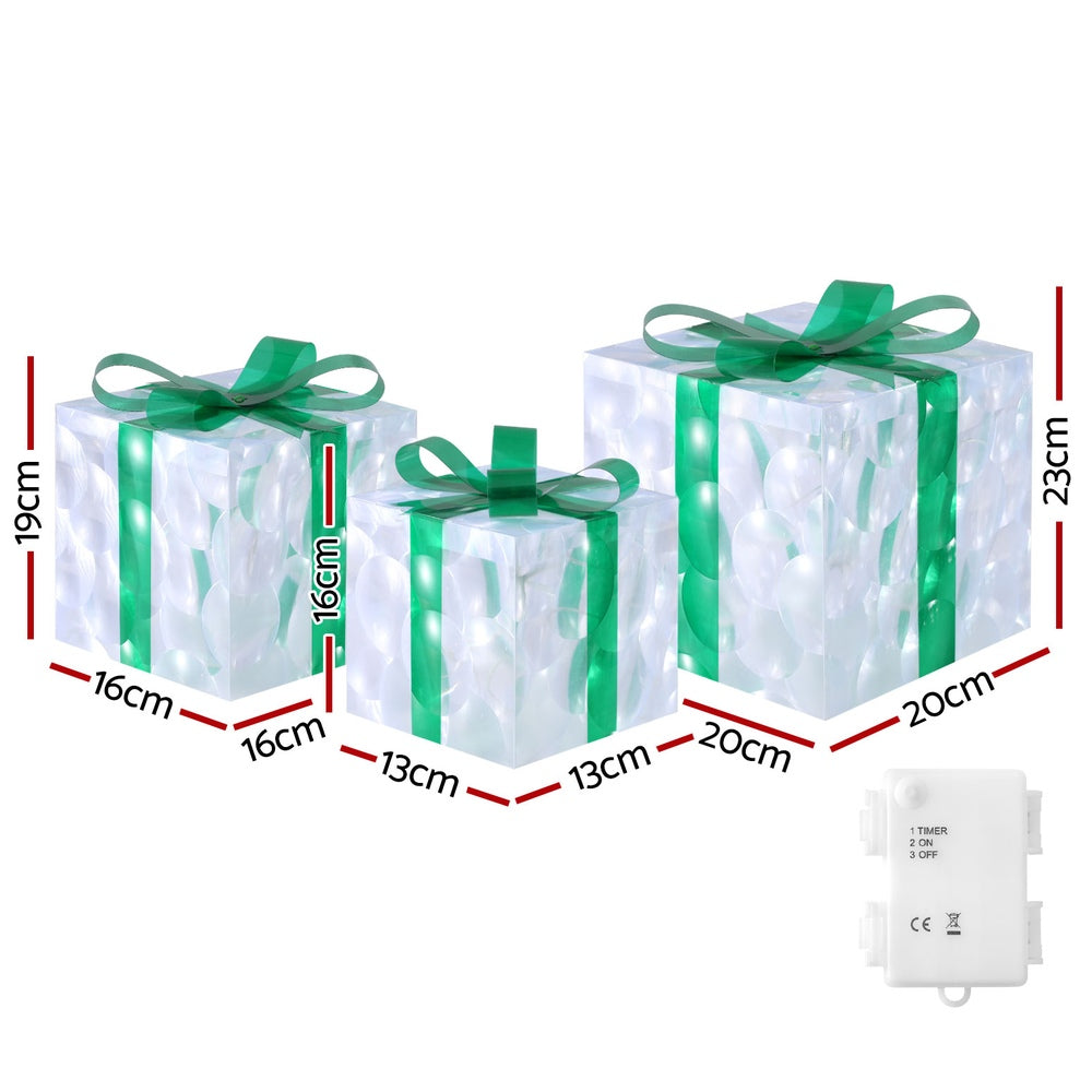 23CM Gift Box Motif Light Set – 70 Warm White LED Lights