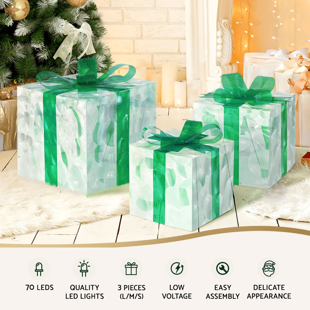 23CM Gift Box Motif Light Set – 70 Warm White LED Lights