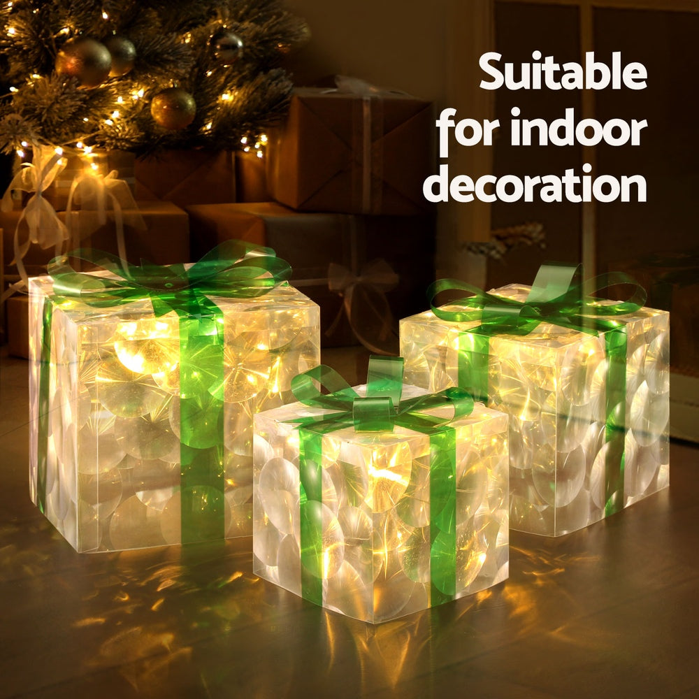 23CM Gift Box Motif Light Set – 70 Warm White LED Lights