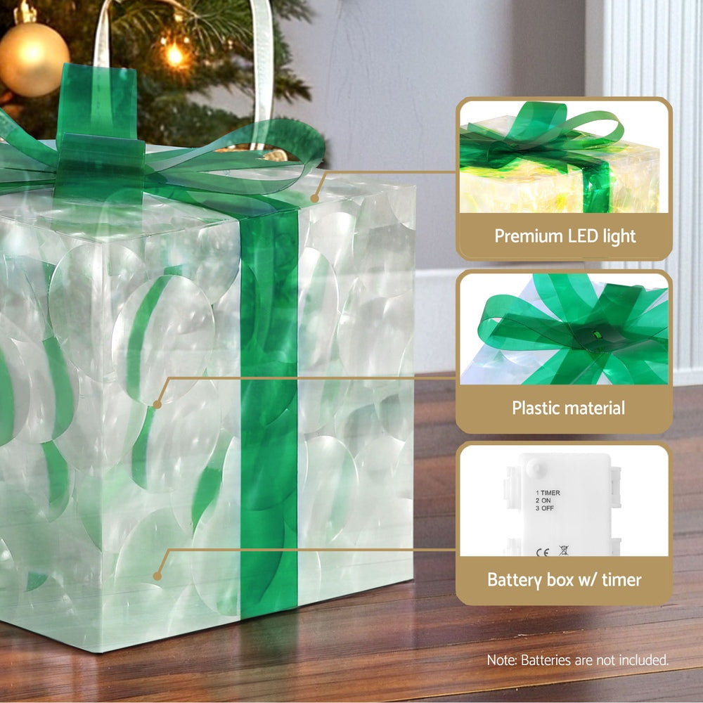 23CM Gift Box Motif Light Set – 70 Warm White LED Lights