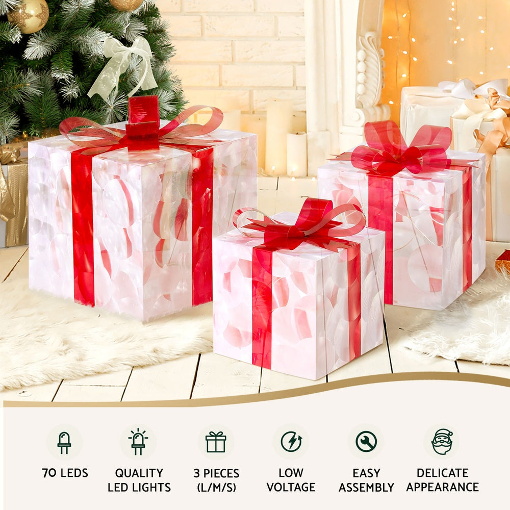 23CM Gift Box Motif Light Set – 70 Warm White LED Lights