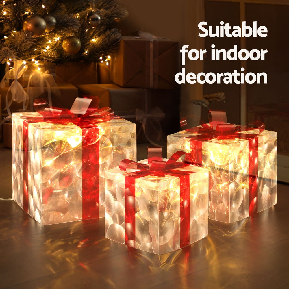23CM Gift Box Motif Light Set – 70 Warm White LED Lights
