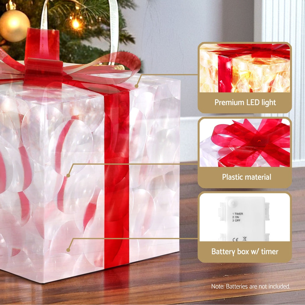 23CM Gift Box Motif Light Set – 70 Warm White LED Lights