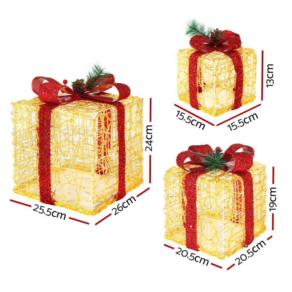 26CM Gift Box Motif Light Set – Warm White LEDs 48 Lights
