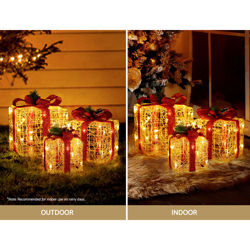 26CM Gift Box Motif Light Set – Warm White LEDs 48 Lights