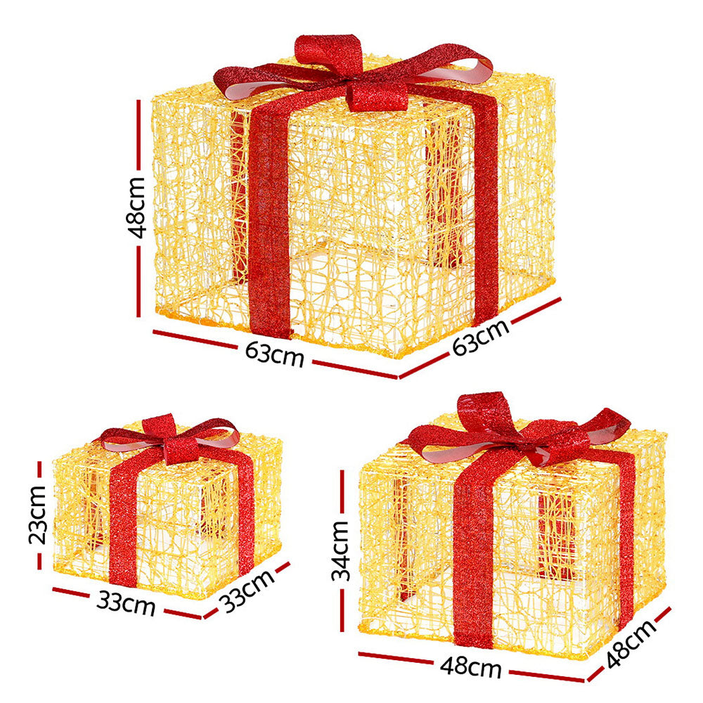 63CM Gift Box Motif Light Set – 240 Warm White LED Lights