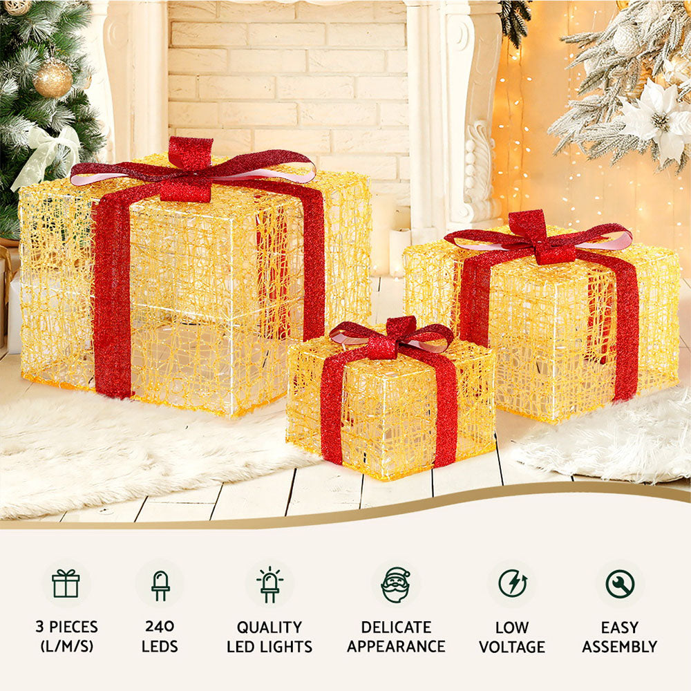 63CM Gift Box Motif Light Set – 240 Warm White LED Lights