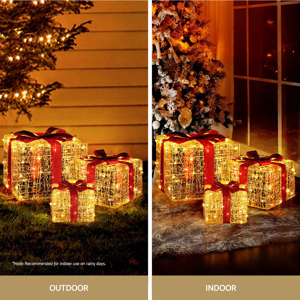 63CM Gift Box Motif Light Set – 240 Warm White LED Lights