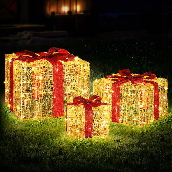 63CM Gift Box Motif Light Set – 240 Warm White LED Lights
