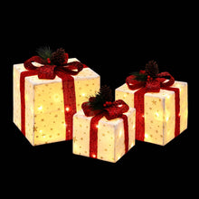 28CM Lighted Christmas Gift Box Set with 48 LED – 3 Pack