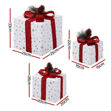 28CM Lighted Christmas Gift Box Set with 48 LED – 3 Pack