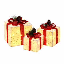 28CM Lighted Christmas Gift Box Set with 48 LED – 3 Pack