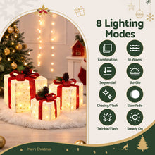 28CM Lighted Christmas Gift Box Set with 48 LED – 3 Pack