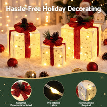 28CM Lighted Christmas Gift Box Set with 48 LED – 3 Pack