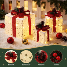 28CM Lighted Christmas Gift Box Set with 48 LED – 3 Pack