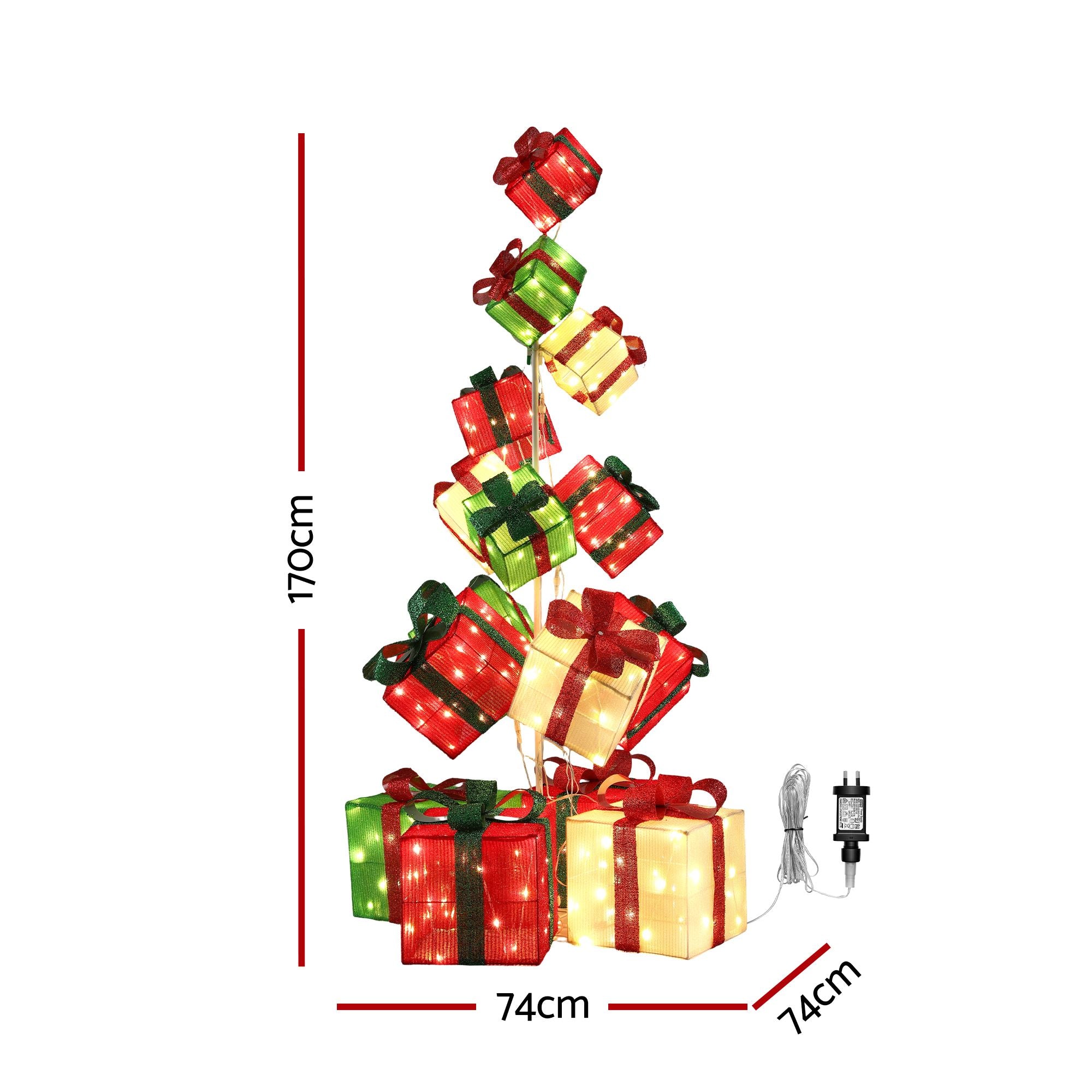 170CM Lighted Christmas Gift Box Tower with 350 LED