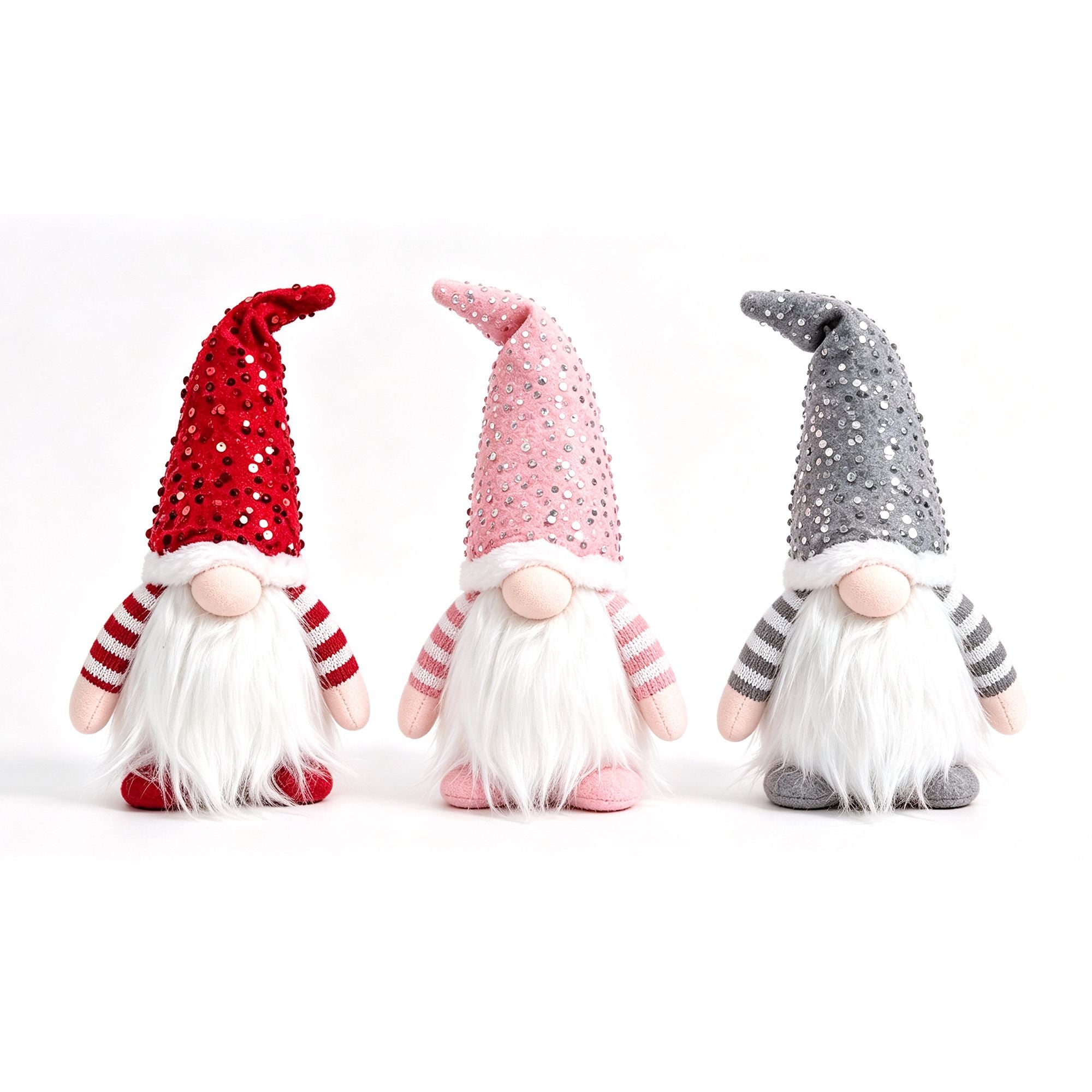 30CM Light-Up Christmas Gnomes 3 Pack with Warm White LED Lights
