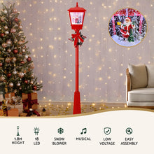 1.8M Christmas Lamp Post with Snowfall, Music & LED Lights