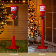 1.8M Christmas Lamp Post with Snowfall, Music & LED Lights