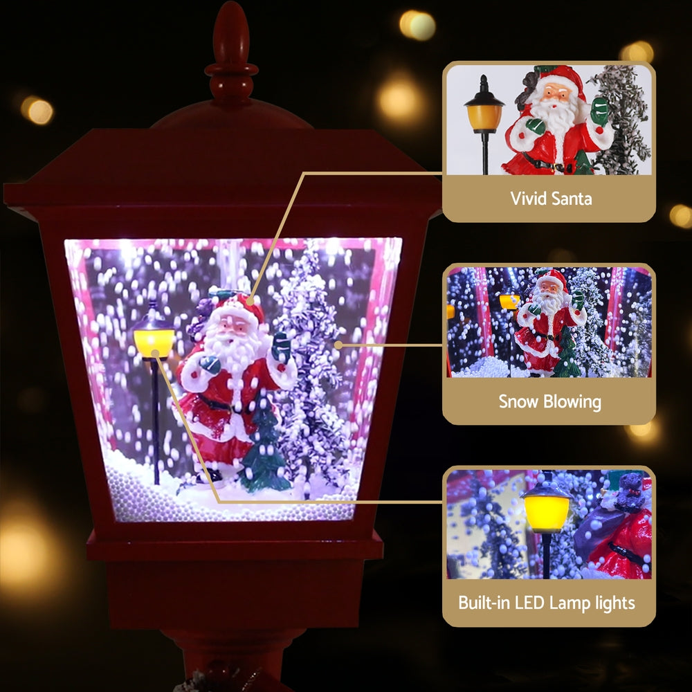 1.8M Christmas Lamp Post with Snowfall, Music & LED Lights
