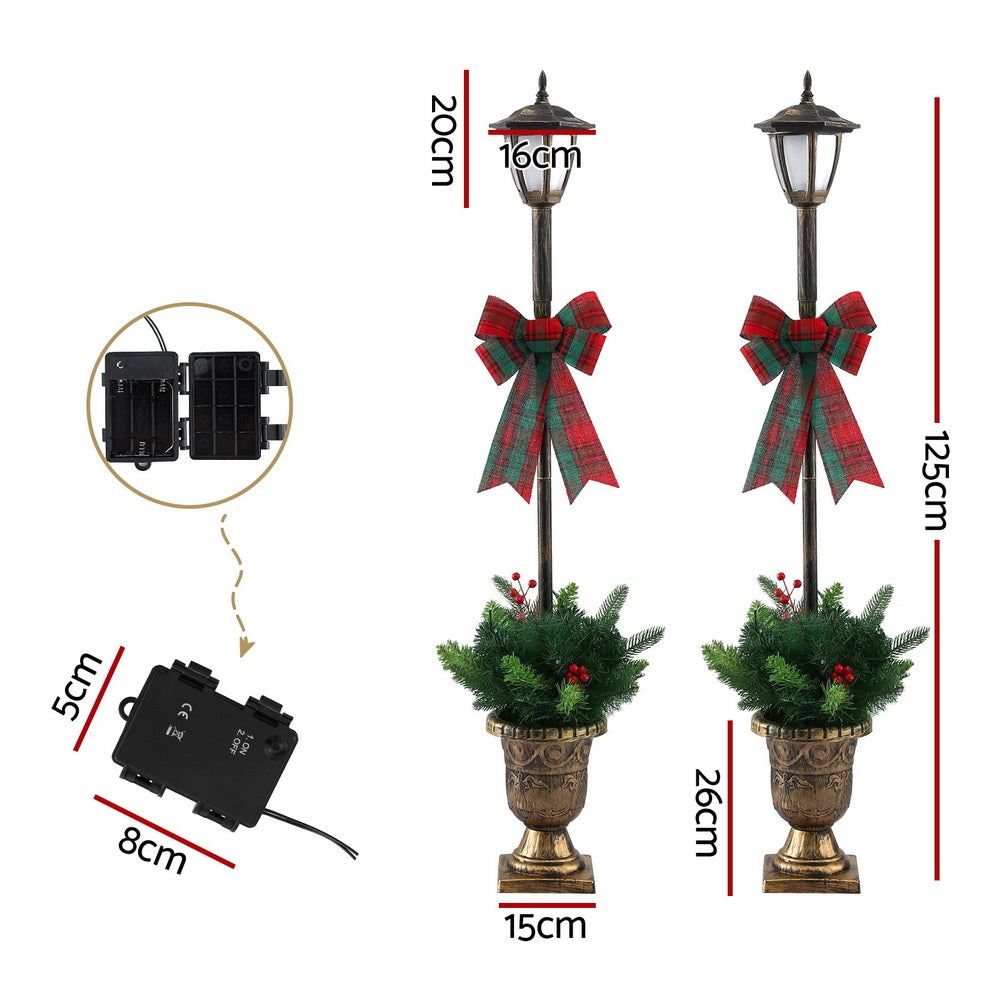 2PCS Lamp Post Pathway Lights – 50 Warm White LED Lights