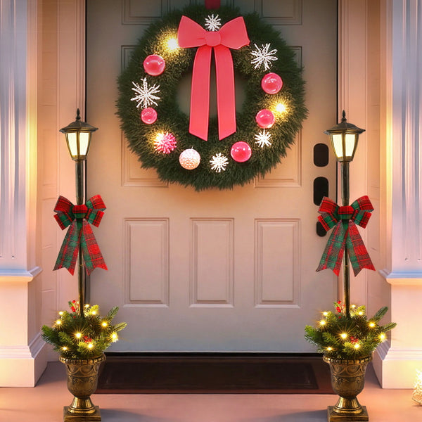 2PCS Lamp Post Pathway Lights – 50 Warm White LED Lights