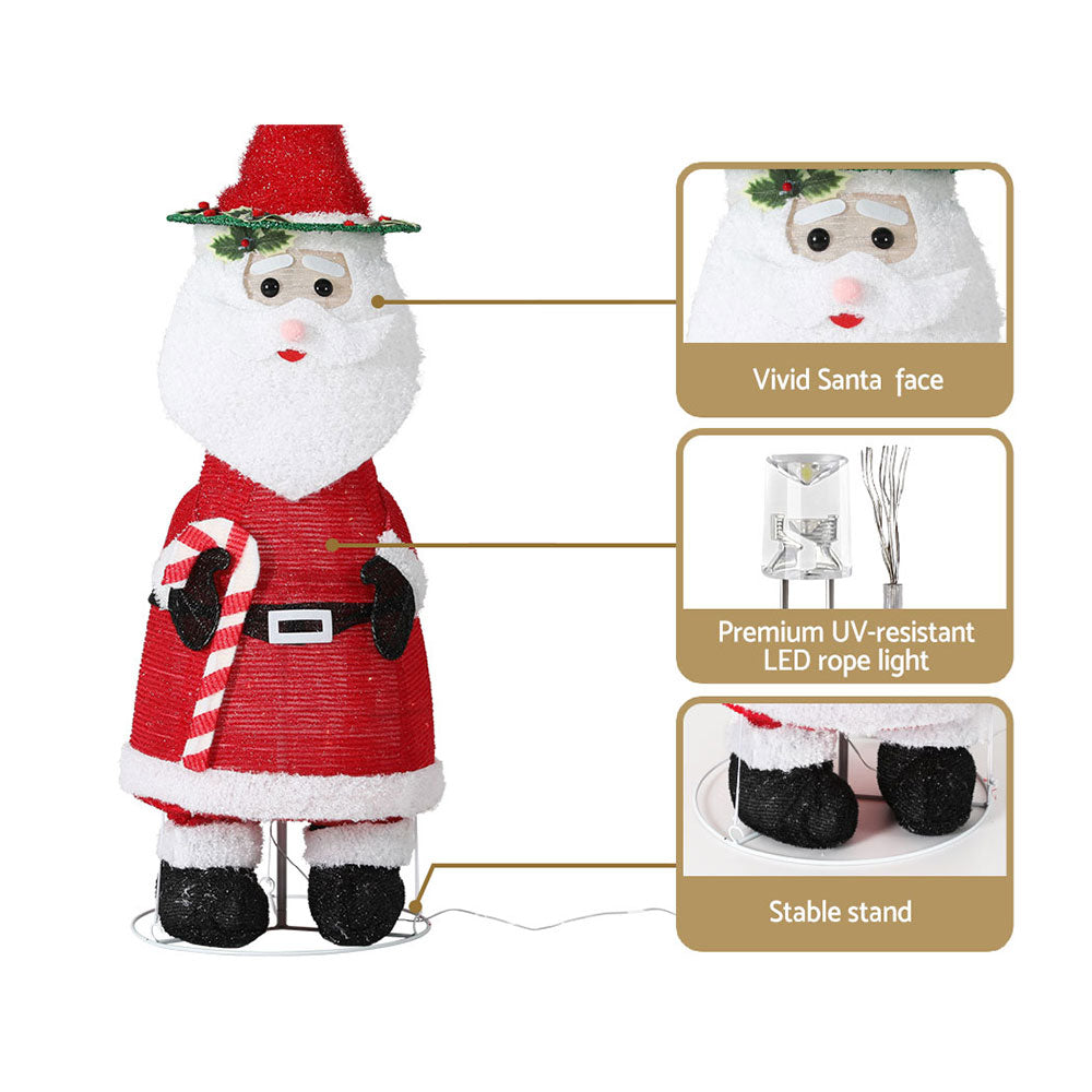 120CM Light-Up Santa with 96 Warm White LEDs