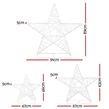 3-Piece Star Motif Light Set – Warm White LEDs 900 Lights