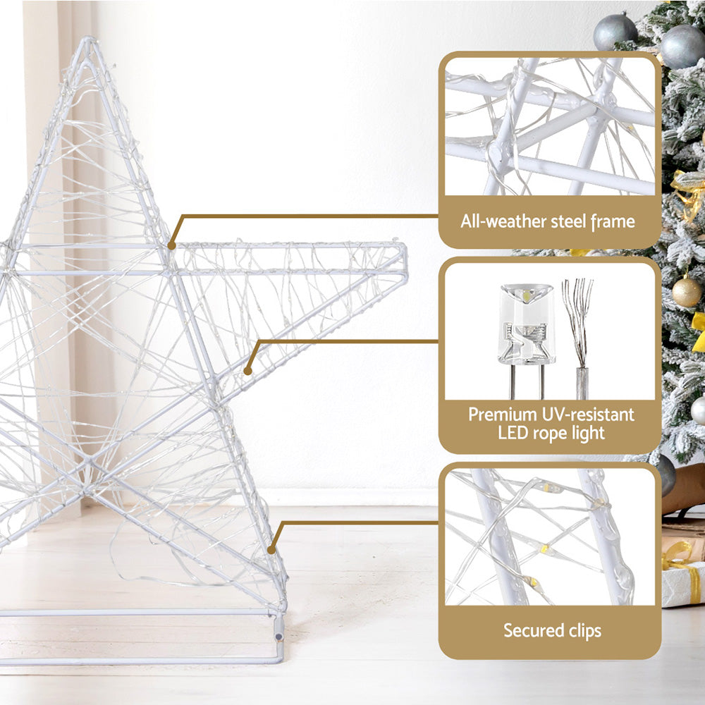 3-Piece Star Motif Light Set – Warm White LEDs 900 Lights