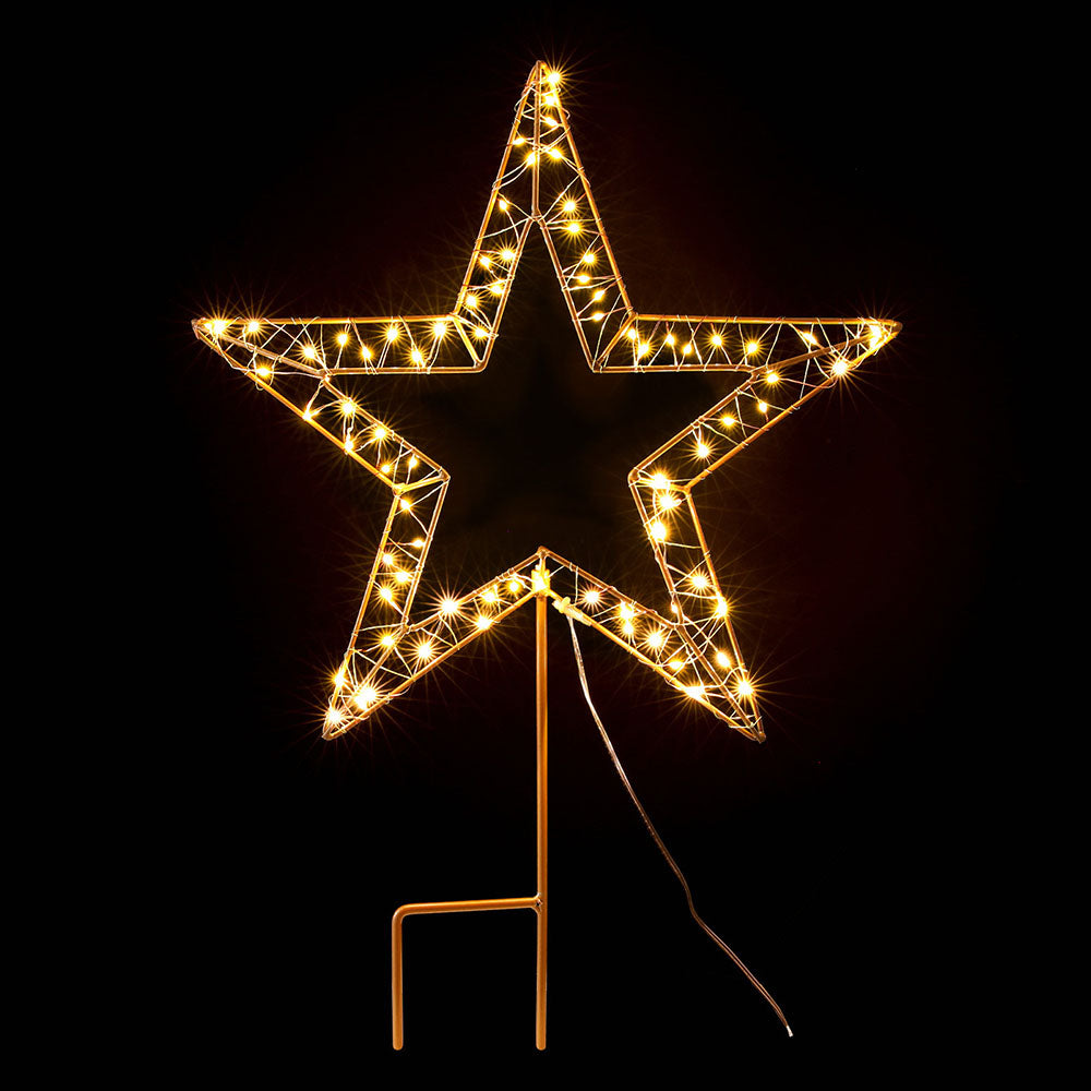 70CM 3D Christmas Star Motif Light Display – 100 Warm White LED Lights