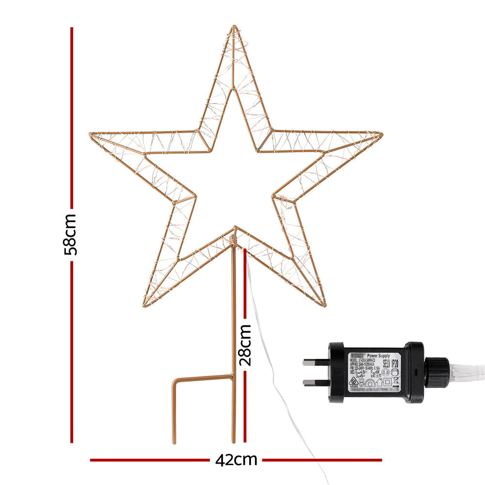 70CM 3D Christmas Star Motif Light Display – 100 Warm White LED Lights