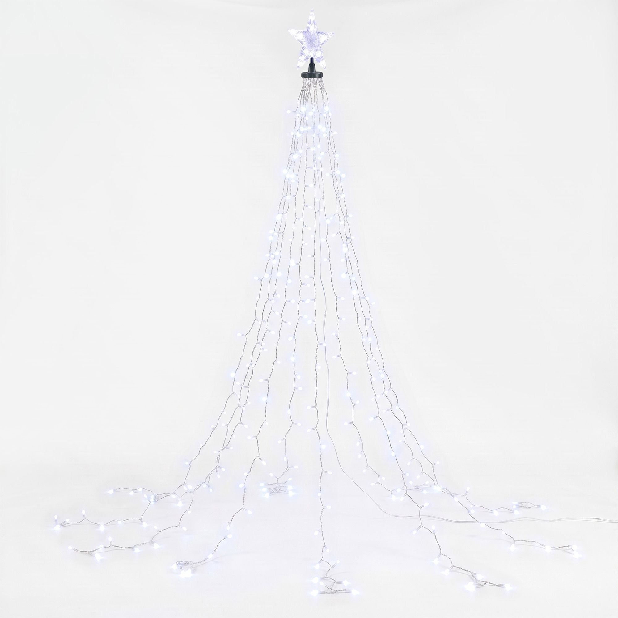 2.5M Christmas Waterfall Lights with Star Topper & 300 LED
