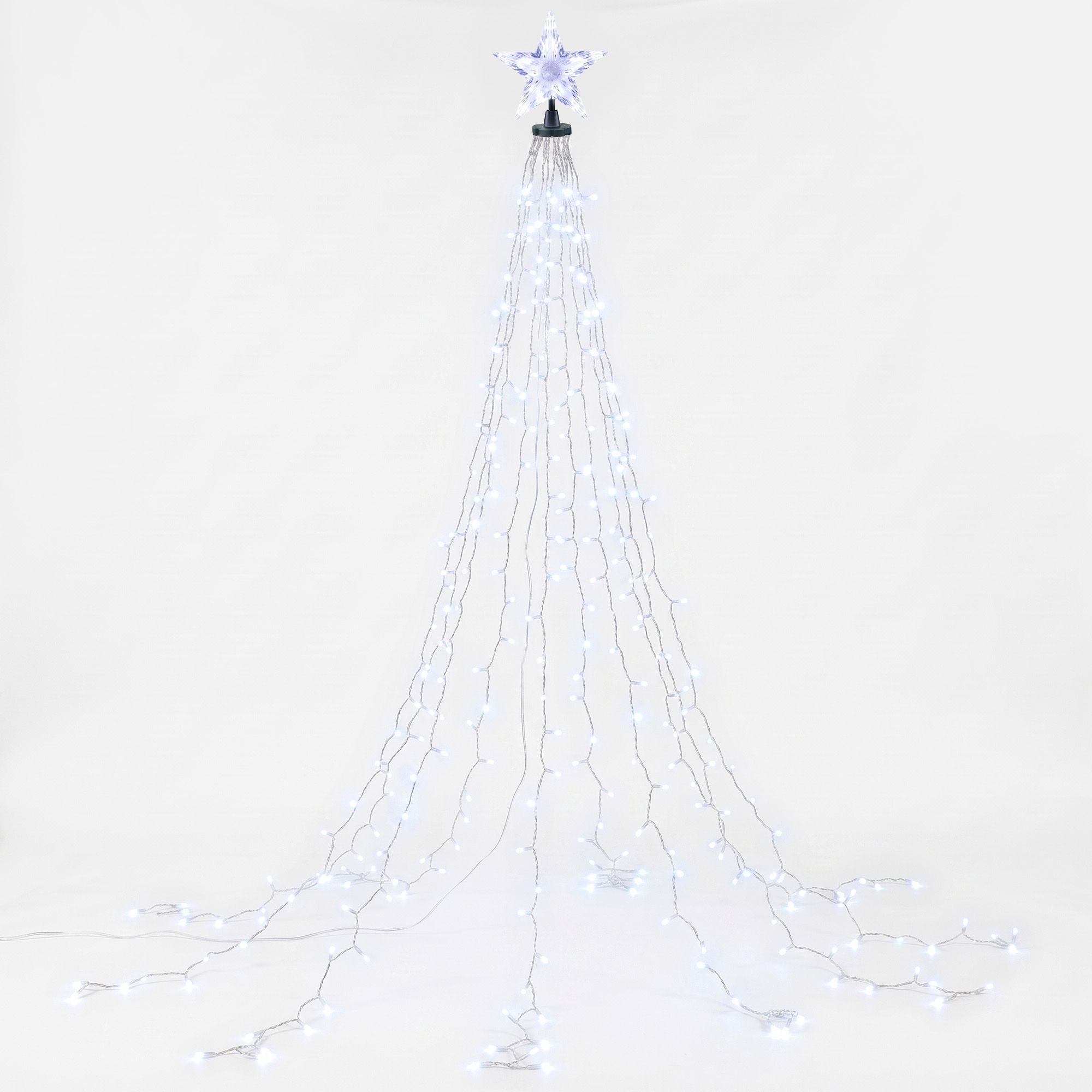 2.5M Christmas Waterfall Lights with Star Topper & 300 LED