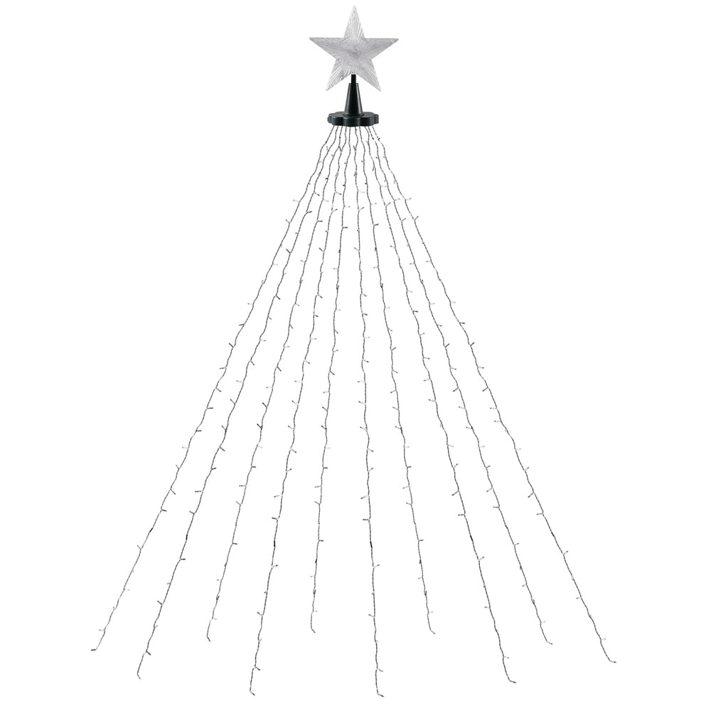 2.5M Christmas Waterfall Lights – 300 LED Multi Colour Star Topper