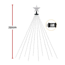 2.5M Christmas Waterfall Lights – 300 LED Multi Colour Star Topper