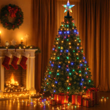 2.5M Christmas Waterfall Lights – 300 LED Multi Colour Star Topper